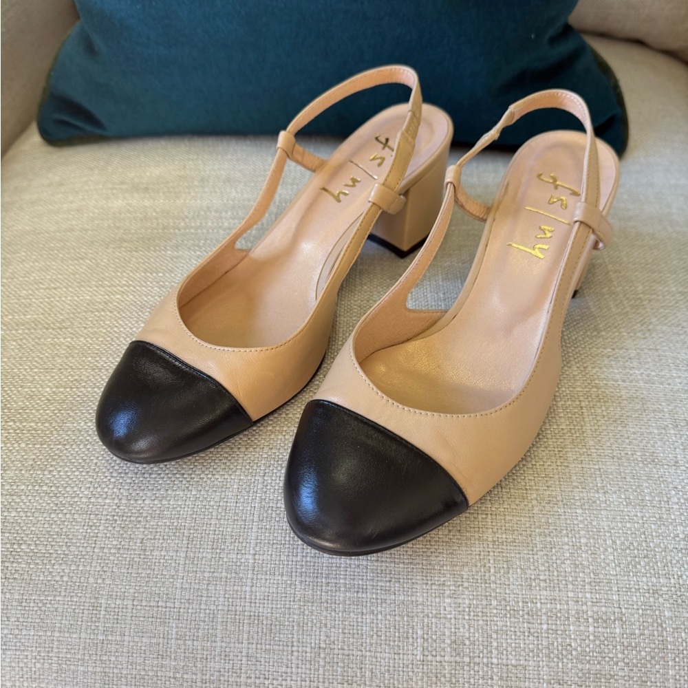 French Sole 'Baton' cap-toe slingbacks (7.5)